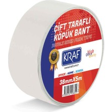 Uravas Store Güçlü - Kraf Çift Taraflı Köpük Bant - 38 mm x 5 Metre