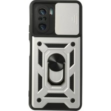 Akıllı Bayi Xiaomi Poco F3 Kılıf Pars Lens Yüzüklü Silikon - Gümüş