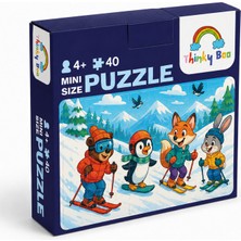 Thinky Boo Hayvanlar Kayakta Mini Puzzle 40 Parça 3-7 Yaş Eğitici Çocuk Puzzle Yapboz
