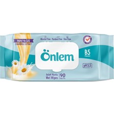 Ayrex Önlem Islak Havlu Mendil 90 Yaprak, Papatya Özü, B5 Vitaminli, Ph 5.5