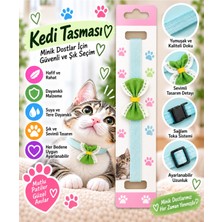 Baron Pet Kedi Tasması Turkuaz Yeşil Papyonlu Ayarlanabilir Klips Tokalı Boyun Tasması