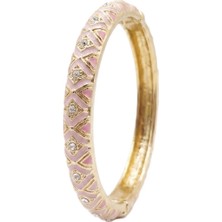 Ma Gold Pembe Taşlı Tasarımlı Mineli Bileklik