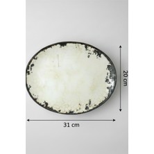 Ellips Oval Kayık Tabak 31CM Mega Desen Rinart
