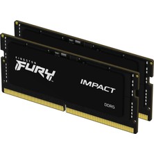 Kingston Fury Impact 16 GB (2x8 Gb) 4800MT/S Ddr5 CL38 Sodımm Oyun Belleği Dizüstü Bilgisayar Seti Için 2 - KF548S38IBK2-16