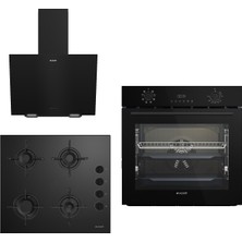 Arçelik New Black Star 3 Lü Ankastre Set 686 ( Afc 341 S - Ocd T 601-1 Es - Ade 604-1 S ) - Buhar Destekli - 3D Pişirme