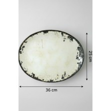 Ellips Oval Kayık Tabak 36CM Dijital Mega Rinart