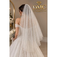 Dmc Yakut 150 cm Taraklı Tamamı Simli Tül Gelin Duvağı – Düğün, Nikah, Nişan ve Kına Için