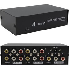 Elektronikçim AV-104 4 Port Av Cvbs Rca Video Audio Splitter Çoğaltıcı Dağıtıcı