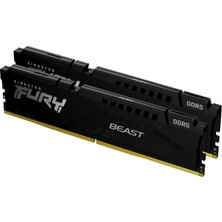 Kingston Fury Beast Siyah Ddr5 64 GB (2X32 Gb) 5600MT/S CL40 Dımm Masaüstü Oyun Belleği Kiti, 2 Intel Xmp'li - KF556C40BBK2-64