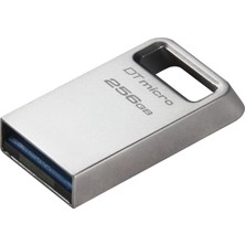 Kingston Datatraveler Mikro USB Bellek 256 GB 200 Mb/sn Metal USB 3.2 Gen 1 - DTMC3G2/256 Gb, Gümüş
