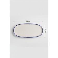 Toledo Oval Kayık Tabak 35X18CM Rim Lacivert Rinart