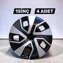 2S 15'' Inç Jant Kapağı (4 Adet) Siyah Gri