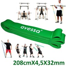 Uravas Store Avessa Latex Güç Bandi 32 mm Sert (208CM x 3,5 x 32MM) Yeşil