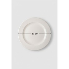 Tuna Servis Tabağı ( Yanaklı) 27 cm Krem Rinart
