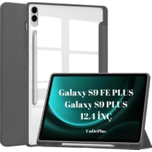 Uravas Store Samsung Galaxy Tab S9 Fe PLUS/S10 Plus/s9 Plus ile Uyumlu Kılıf Grafiti Şeffaf Kalem Bölmeli X610-16-810-18 X820 Koyu Gri
