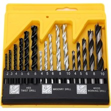 Ayrex Keneth 16 Parça Ahşap-Metal-Beton Matkap Ucu Seti (Pointteq Sprial Yeni Teknoloji) 16PCS Dri