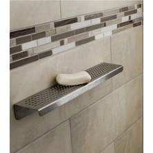 Mikasso Paslanmaz Raf Banyo Rafı 40 cm Paslanmaz Çelik Gri
