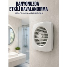 Arenes Ev Tipi Dekoratif Aspiratör 16 W 180 M³/h Banyo Mutfak Wc Havalandırma Çözümü - Lisinya