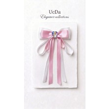 Belirtilmemiş Uc&da Kuyruklu Ipek Serisi - Çift Katlı Uzun Kurdele Klips Toka 9 x 16 cm