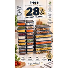 Hess Mikrodalga ve Difriz Uyumlu 18 Adet Saklama Kabı Seti 2400MLX7+1200X9+600X2