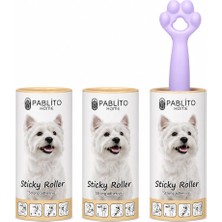 1001 Sticky Roller Tüy Toplayıcı Rulo Seti – 1 Ana Sap + 2 Yedek Rulo, Güçlü Yapışkan Yüzey, E