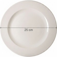 Tuna Servis Tabağı ( Yanaklı) 25 cm Krem Rinart