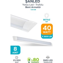 Ayrex 120 cm 40 Watt Yatay LED Bant Armatür-Trafolu Beyaz Işık-1-2-4-5-8-10-20-40 Adettir (Beya