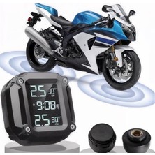 Motto Ticaret PM-28656 Motosiklet Kablosuz Lastik Basınç ve Sıcaklık Izleme Sistemi (Tpms)