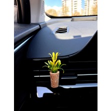 Mi-Ça Home Dekoratif Mini Araç Oto Kokusu | El Yapımı Mantar Çiçek Klima Süsü | Sarı Lily Grass Oto Kokusu
