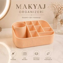 Çok Bölmeli Kozmetik Düzenleyici, Şık Makyaj Kutusu ve Fırçalık