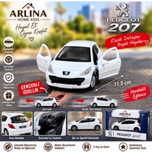 Arlina Home Kids Peugeot 207 Beyaz Metal Model Araba Çek Bırak Lisanslı