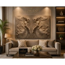Lumcent Premium Kanvas Duvar Tablosu | Melek Rölyef Modern Sanat Tasarımı | Salon, Yatak Odası ve Ofis Dekorasyonu