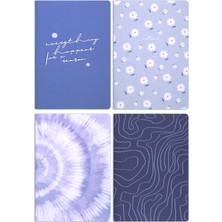 Matt Notebook A5 Renkli 4'lü Defter Set Düz Çizgisiz Terzi Dikiş Ölçüleri 14.7 cm x 21 cm