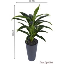 Yapay Çiçek Sitesi Dalgalı Saksıda Yapay Dracena Ağacı 130 cm