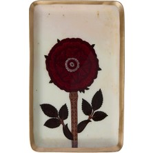 Yargıcı Çiçek Desenli Alüminyum Dikdörtgen Tepsi(15x10x1 Cm)
