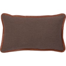 Yargıcı Deri Detaylı Dikdörtgen Yastık(30x50 Cm)