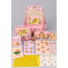 Capybara Full Kırtasiye Seti Okul,beslenme ve Kalem Çantası,2 Adet A4 Defter,kalem Çantası A7 Not Defteri, Silgi, Kalemtraş,0.7 mm Uçlu Kalem