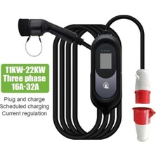 Gümrük Bey V2 22KW 32A Taşınabilir Tip-2 Ev Şarj Cihazı, 5m Kablo, 3 Faz