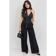 Blouse Kadın Vücuda Oturan Sırt Detaylı Tül Fularlı Bluz