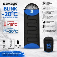 Kamp Uyku Tulumu - Blink - Mavi - Extreme -20C° - Savage YS-509