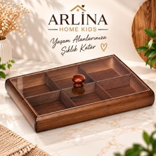 Arlina Home Kids 6 Bölmeli Kapalklı Lüx Akasya Çerezlikl