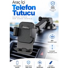 Acl T-106 Vantuzlu Araç Içi Telefon Tutucu – 360° Döner, Uzatılabilir Kollu Telefon ve Navigasyon Tutacağı