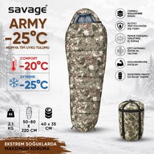 Kamp Uyku Tulumu - Army - Dijital Kamuflaj - Extreme -25C° - Savage YS-525