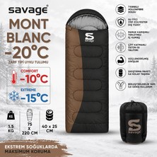 Kamp Uyku Tulumu - Mont Blanc - Kahve - Extreme -15C° - Savage YS-507