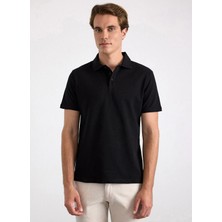 Süvari Siyah Erkek Regular Fit Petek Polo T-Shirt STS1014000010