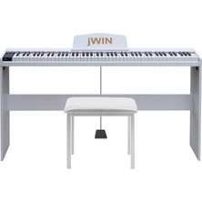 Jwin Sdp-88 Tuş Hassasiyetli 88 Tuşlu Dijital Piyano + Tabure - Beyaz