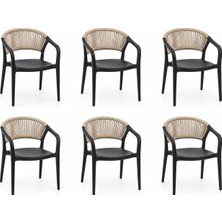 Cemal Spot Modern Örgü Sırt Sandalye 6'lı Paket Cafe Teras Balkon