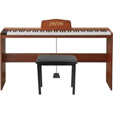 Jwin Sdp-88 Tuş Hassasiyetli 88 Tuşlu Dijital Piyano + Tabure - Kahverengi
