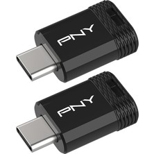 Pny 2'li Paket Elite-X Fit Type-C USB 3.2 128 GB Flash Sürücü - 200 Mb/sn'ye Kadar Artırılmış Okuma Performansı, Kullanışlı Taşınabilir Veri Depolama, Ultra Kompakt Tasarım, Type-C Konektör