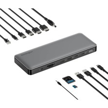 Kensington SD5760T Thunderbolt 4 Docking Station, Çift Monitör 8k/4k, Microsd Kart Okuyucu, 96 W Çıkış Gücü, 2 x Hdmı, Ethernet, Usb-C 3.2 ve 4 x Usb-A Bağlantı Noktaları (K34110EU), Gri